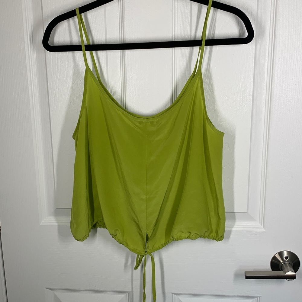 Bar lll green silk crop tank with beading embellishment size XL - Picture 4 of 7